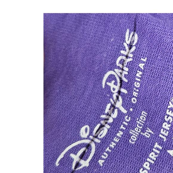 NEW no tags Walt Disney World XS Purple Spirit Jersey Glitter Spellout Cotton - Picture 4 of 4